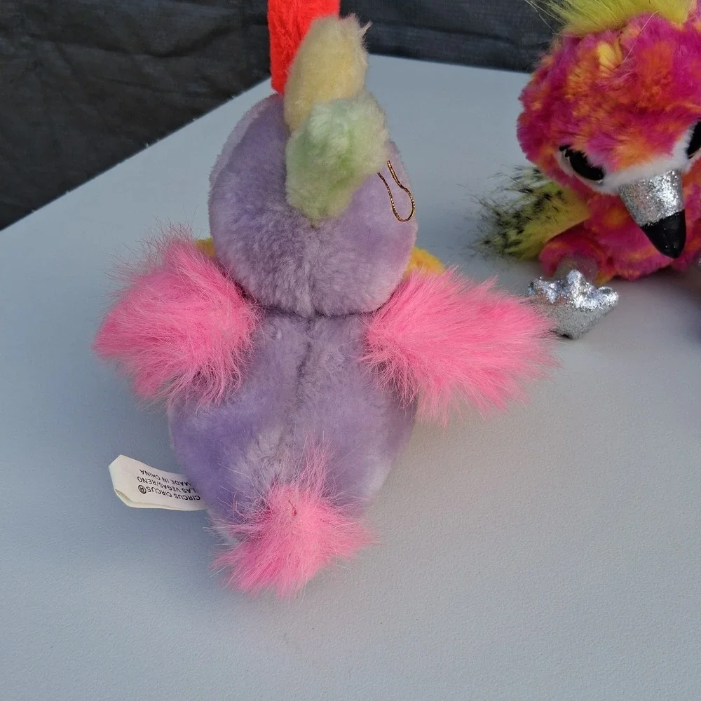 Plush Toy Birds Lot Of 5 Aurora Flamingo Peeps Pink Hatchimal Bird Circus